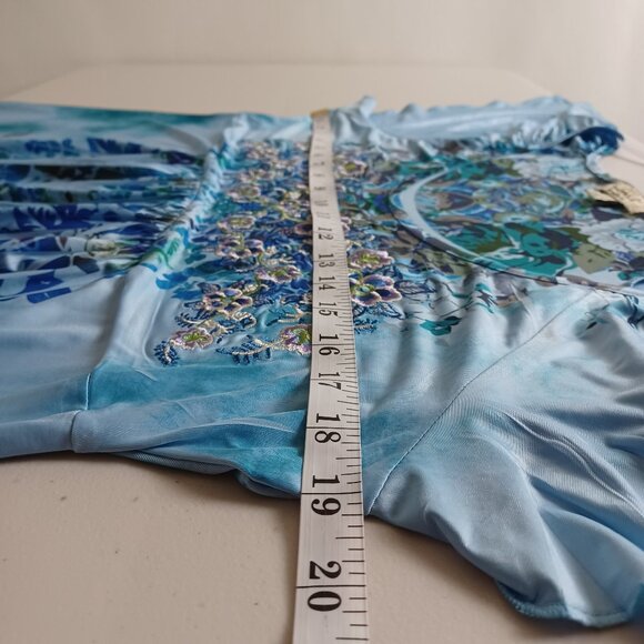 One World Watercolour Embroidered Floral Tunic Top - Picture 10 of 16